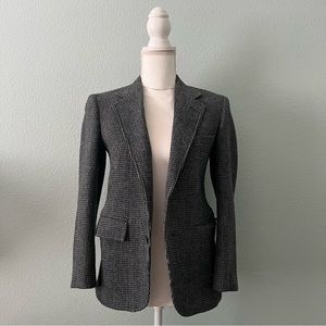 Vintage Nordstrom Wool Tweed Blazer Jacket Retro Preppy Dark Academia S/M